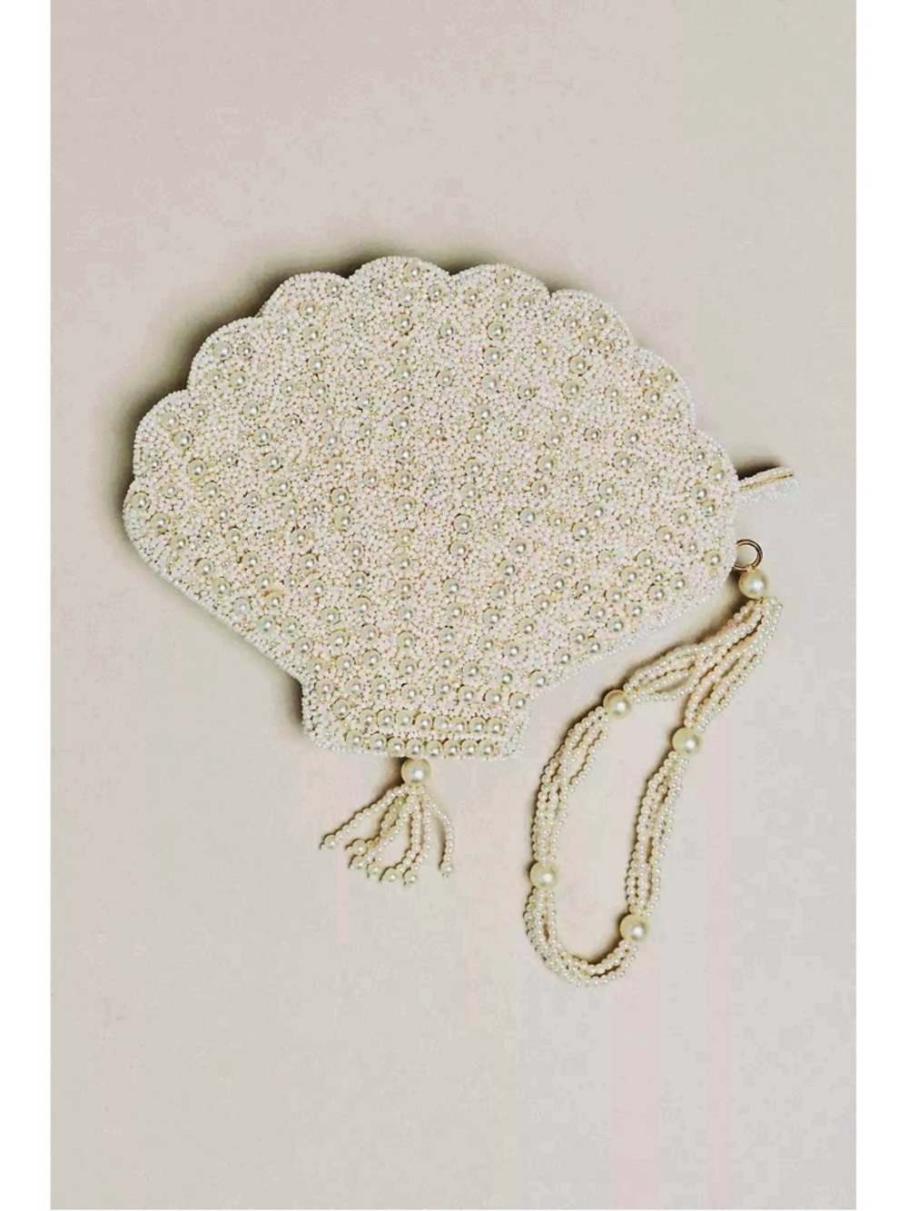 Anthropologie Beaded Icon Bag - Shell